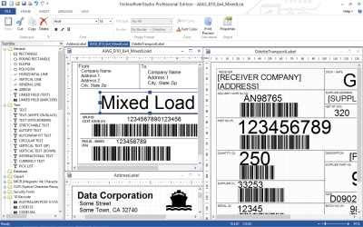 Modern label design and barcode software that supports multi-language labels.